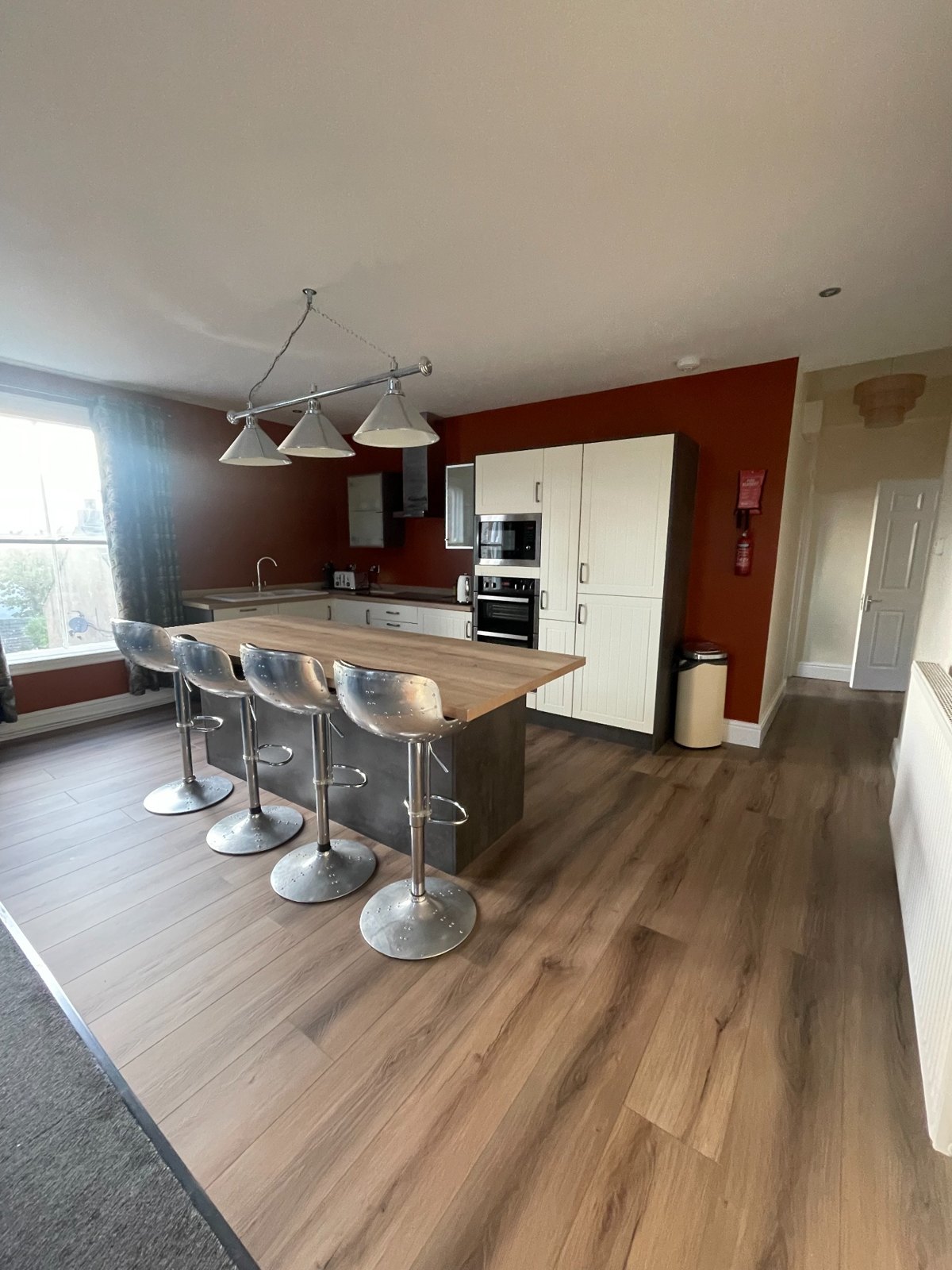 Kitchen and island seating