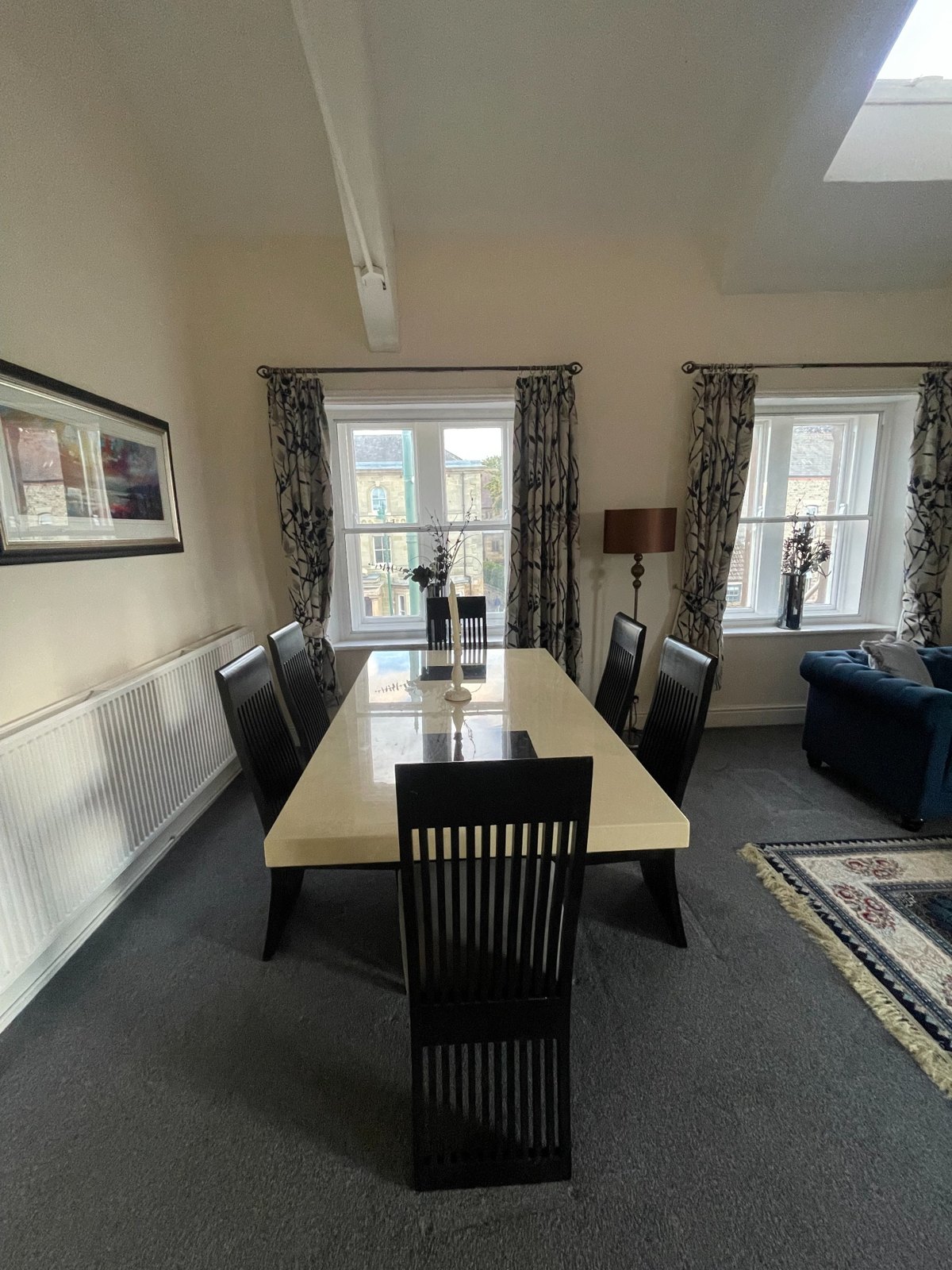 Dining table and windows