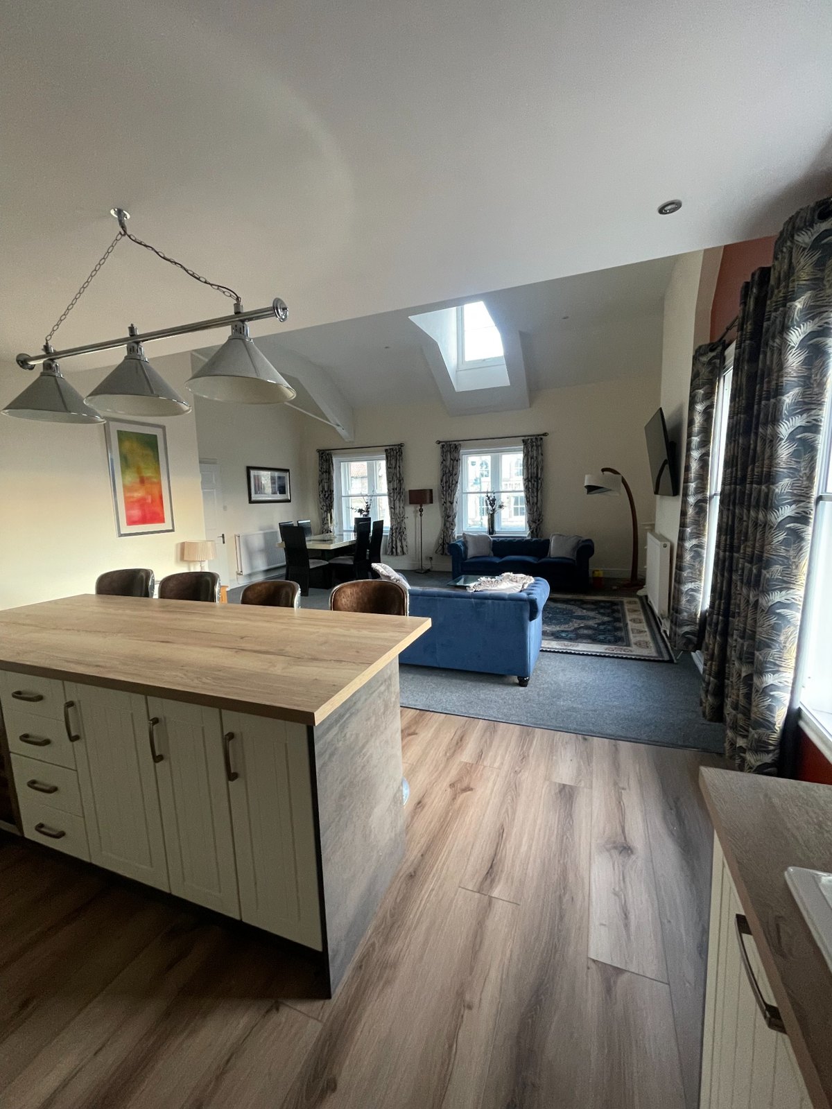 The Kesi Penthouse kitchen and living area